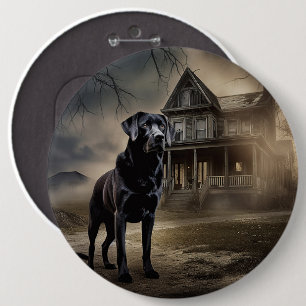 Badge Rond 15,2 Cm Black Labrador Halloween