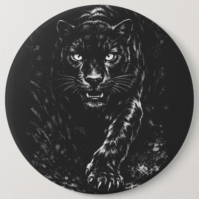 Badge Rond 15,2 Cm Black Panther — par BurnsInHell (Devant)