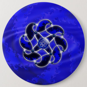 Badge Rond 15,2 Cm Bleu comme le bouton de la mer
