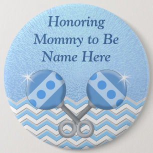 Badge Rond 15,2 Cm Bleu et maman personnalisée par blanc à être Pi
