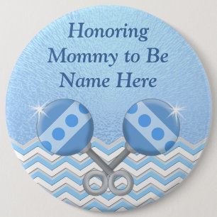 Badge Rond 15,2 Cm Bleu et maman personnalisée par blanc à être Pin