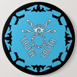 Badge Rond 15,2 Cm Bleu Throat Chakra "Vérité" libellule