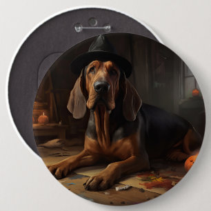 Badge Rond 15,2 Cm Bloodhound Citrouilles Halloween effrayant