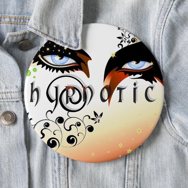 Badge Rond 15,2 Cm Blue Eyes Mode maquiller (En situation)