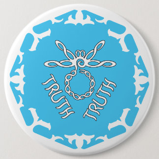 Badge Rond 15,2 Cm Blue Throat Chakra "Truth" Dragonfly White BG