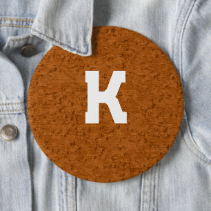 Badge Rond 15,2 Cm Boho Rustique Texturé Bois brun personnalisé