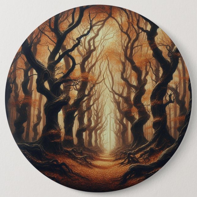 Badge Rond 15,2 Cm Bois d'automne gothique (Devant)