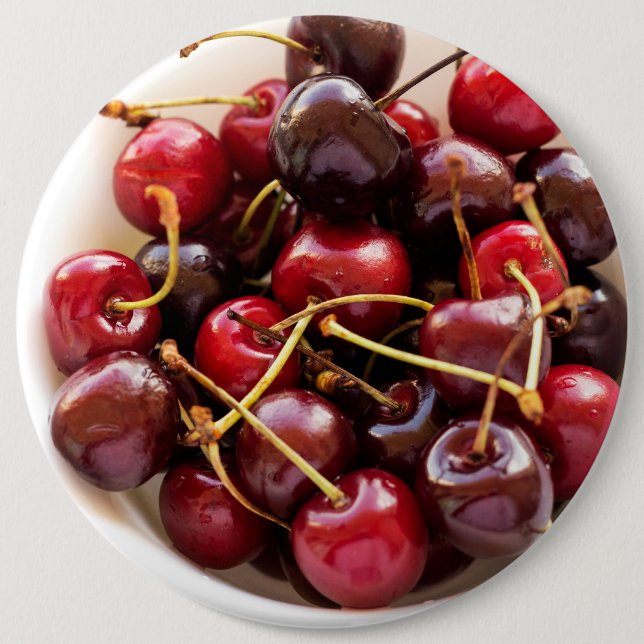 Badge Rond 15,2 Cm bol de cerises (Devant)