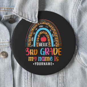 Badge Rond 15,2 Cm Bonjour 3e année Mon nom est...Retour à l'école Ca