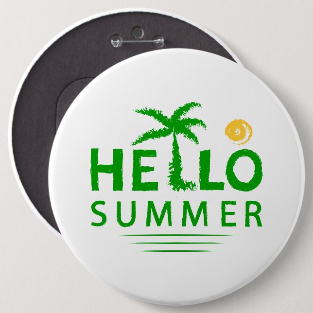 Badge Rond 15,2 Cm Bonjour été (Devant & derrière)