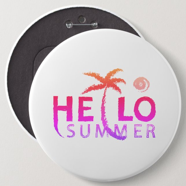 Badge Rond 15,2 Cm Bonjour été (Devant & derrière)