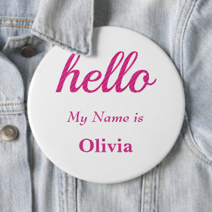 Badge Rond 15,2 Cm Bonjour Mon nom est Personnalisé Bonjour Cadeaux