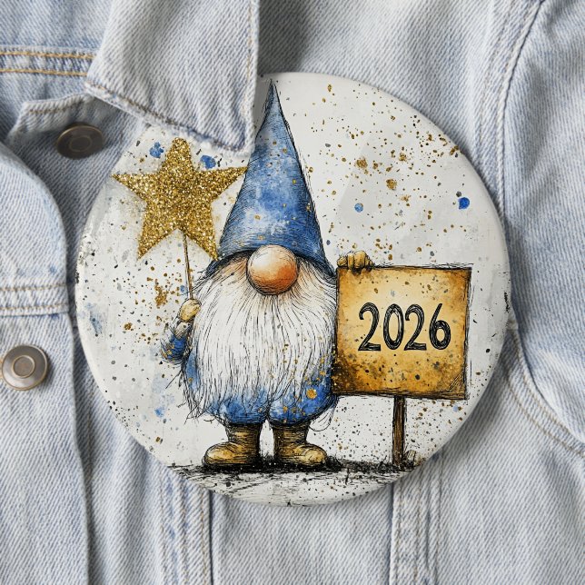 Badge Rond 15,2 Cm Bonne année 2026, Célébration (En situation)