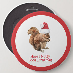 Badge Rond 15,2 Cm Bonne NOMBRE Vacances d'écureuil de Noël