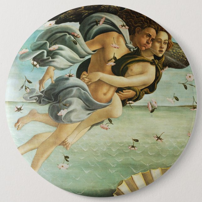 Badge Rond 15,2 Cm Botticelli "The Birth of Venus - Zephyr & Chloris" (Devant)