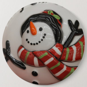 Badge Rond 15,2 Cm Boule de neige