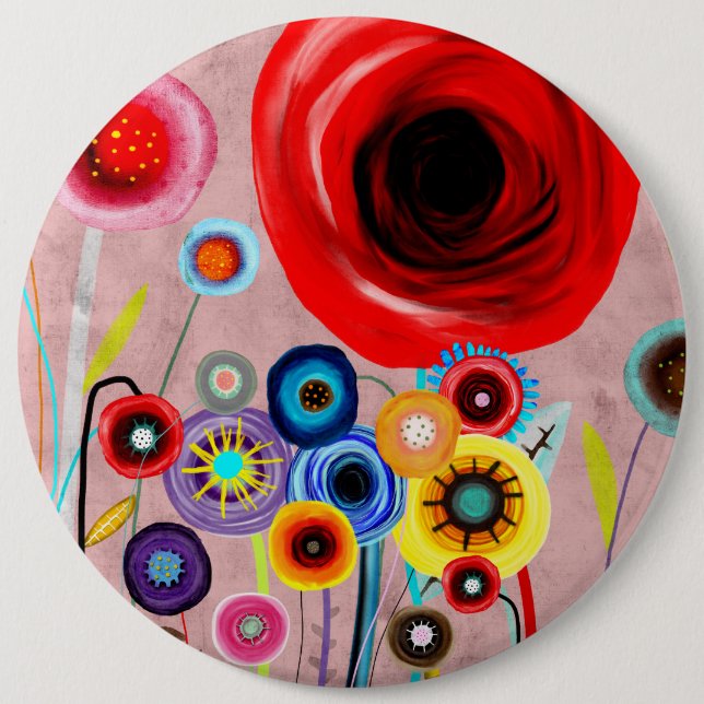 Badge Rond 15,2 Cm bouquet de mariage (Devant)