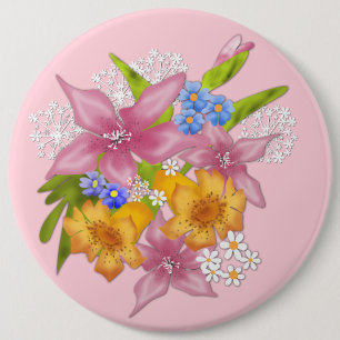 Badge Rond 15,2 Cm Bouquet de printemps