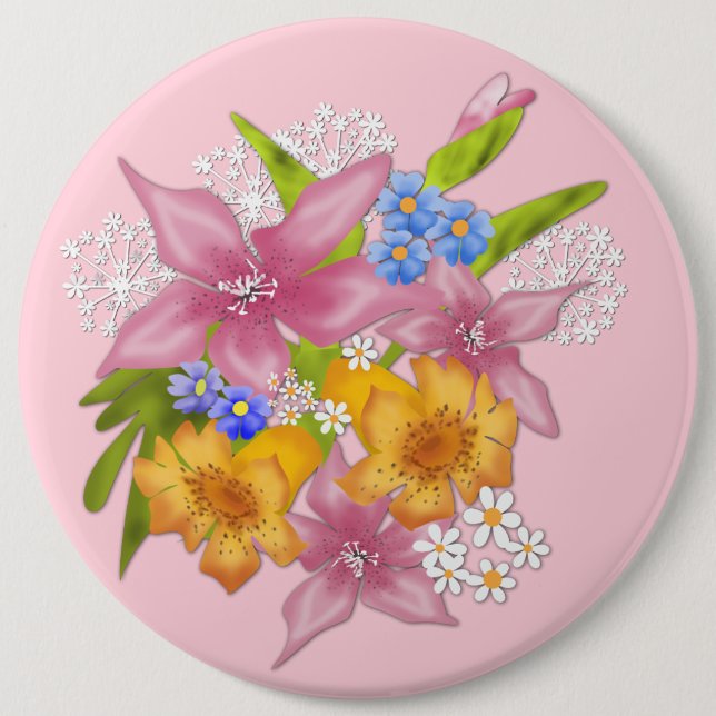 Badge Rond 15,2 Cm Bouquet de printemps (Devant)