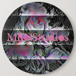 Badge Rond 15,2 Cm Bouquet Techno Bouton