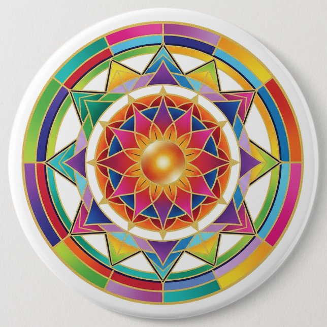 Badge Rond 15,2 Cm Bouton (Devant)