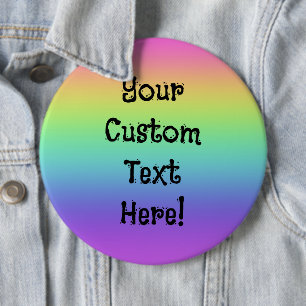 Badge Rond 15,2 Cm Bouton Arc-en-ciel personnalisé
