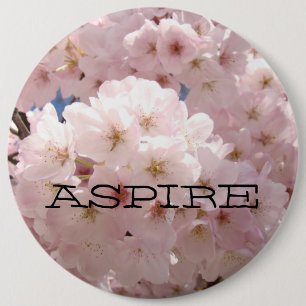 Badge Rond 15,2 Cm bouton ASPIRE personnalisé Fleurs Rose Blossom