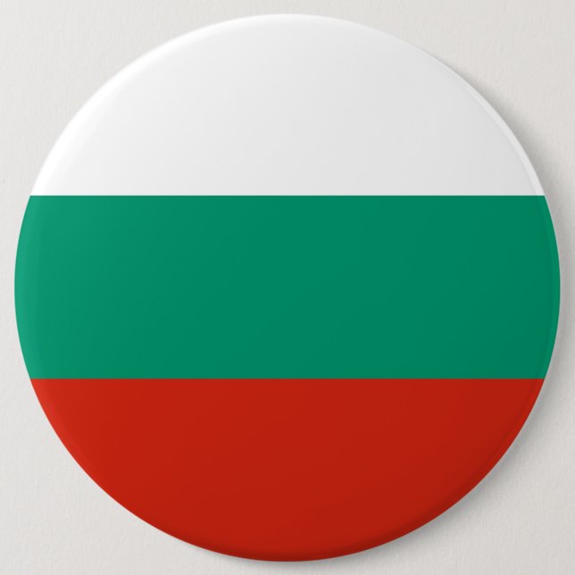 Badge Rond 15,2 Cm Bouton avec drapeau de Bulgarie (Devant)