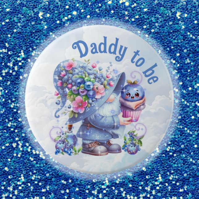 Badge Rond 15,2 Cm Bouton Basse Basse Basse Blueberry Souhaite Gnome (Créateur téléchargé)