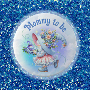 Badge Rond 15,2 Cm Bouton Basse Basse Basse Blueberry Souhaite Gnome