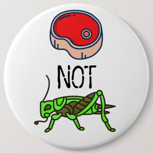 Badge Rond 15,2 Cm Bouton BOEUF NON BOGUES