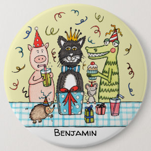 Badge Rond 15,2 Cm Bouton Bouton Animaux Personnalisés De La Soirée