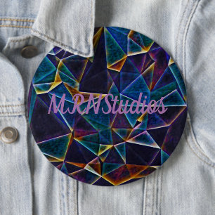 Badge Rond 15,2 Cm Bouton Bulles cassées