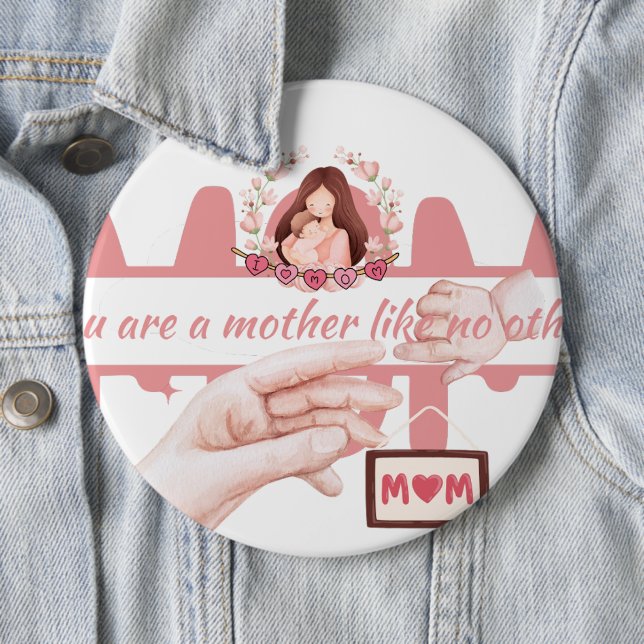 Badge Rond 15,2 Cm Bouton cadeau pour mère (En situation)