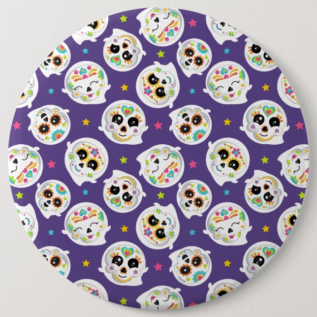 Badge Rond 15,2 Cm Bouton carré (Devant)