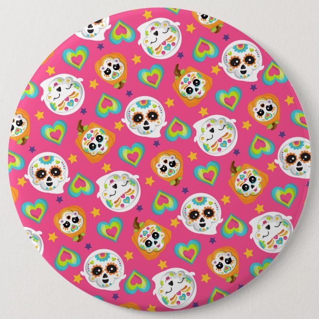 Badge Rond 15,2 Cm Bouton carré (Devant)