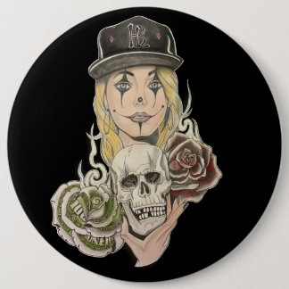 Badge Rond 15,2 Cm Bouton chicano d'art