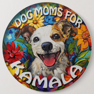 Badge Rond 15,2 Cm Bouton Chien Moms pour Kamala