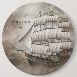 Badge Rond 15,2 Cm Bouton Cloud Ship