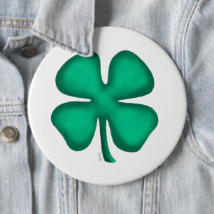 Badge Rond 15,2 Cm Bouton colossal Trèfle irlandais Lucky 4 Leaf