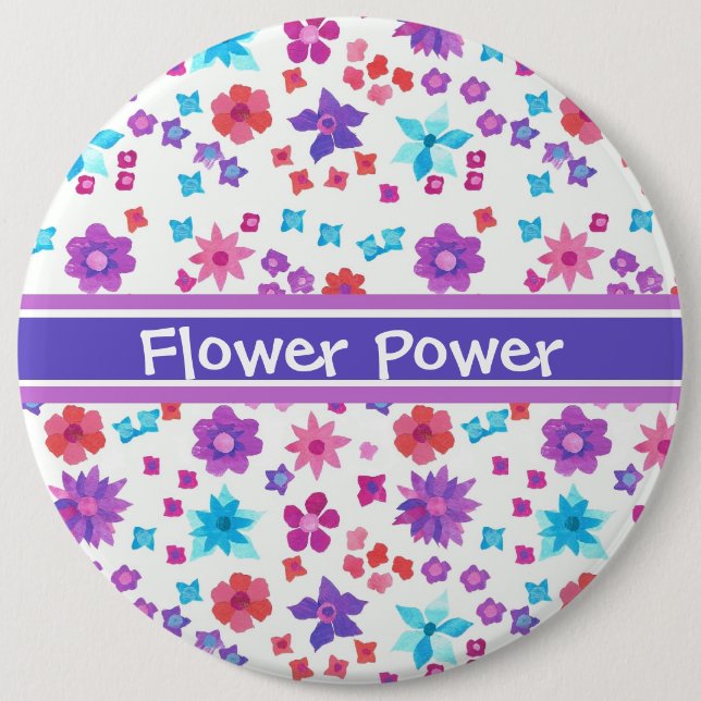 Badge Rond 15,2 Cm Bouton d'alimentation Arrière - plan blanc (Devant)