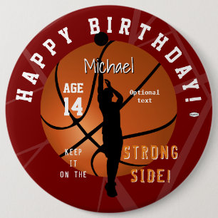 Badge Rond 15,2 Cm Bouton d'anniversaire du thème de basket-ballHAMby