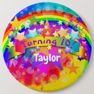 Badge Rond 15,2 Cm Bouton d'anniversaire - Rainbow Design HAMbyWG