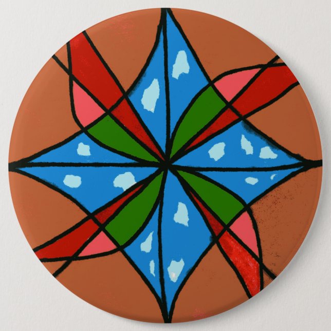 Badge Rond 15,2 Cm Bouton d'art Abstrait "Toy Windmill" (Devant)