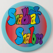 Bouton d'art hippie Shabbat Shalom