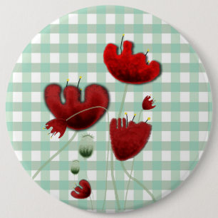 Badge Rond 15,2 Cm Bouton de broche de baiser de campagne en vichy de