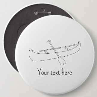 Badge Rond 15,2 Cm Bouton de canoe en dessin au trait personnalisé