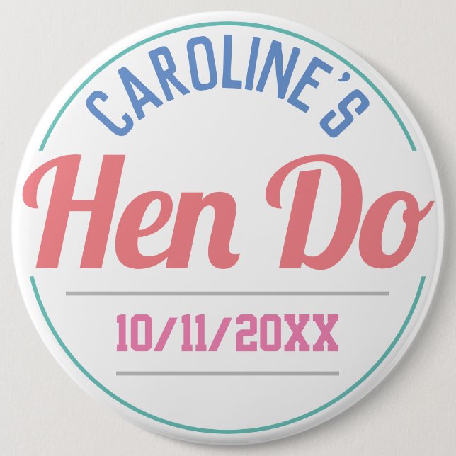 Badge Rond 15,2 Cm Bouton de célébration d'une fille pour un enterrem (Devant)