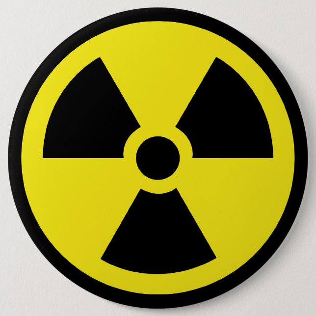 Badge Rond 15,2 Cm Bouton de déchets nucléaires (Devant)