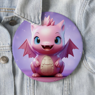 Badge Rond 15,2 Cm Bouton de dragon bébé mignon